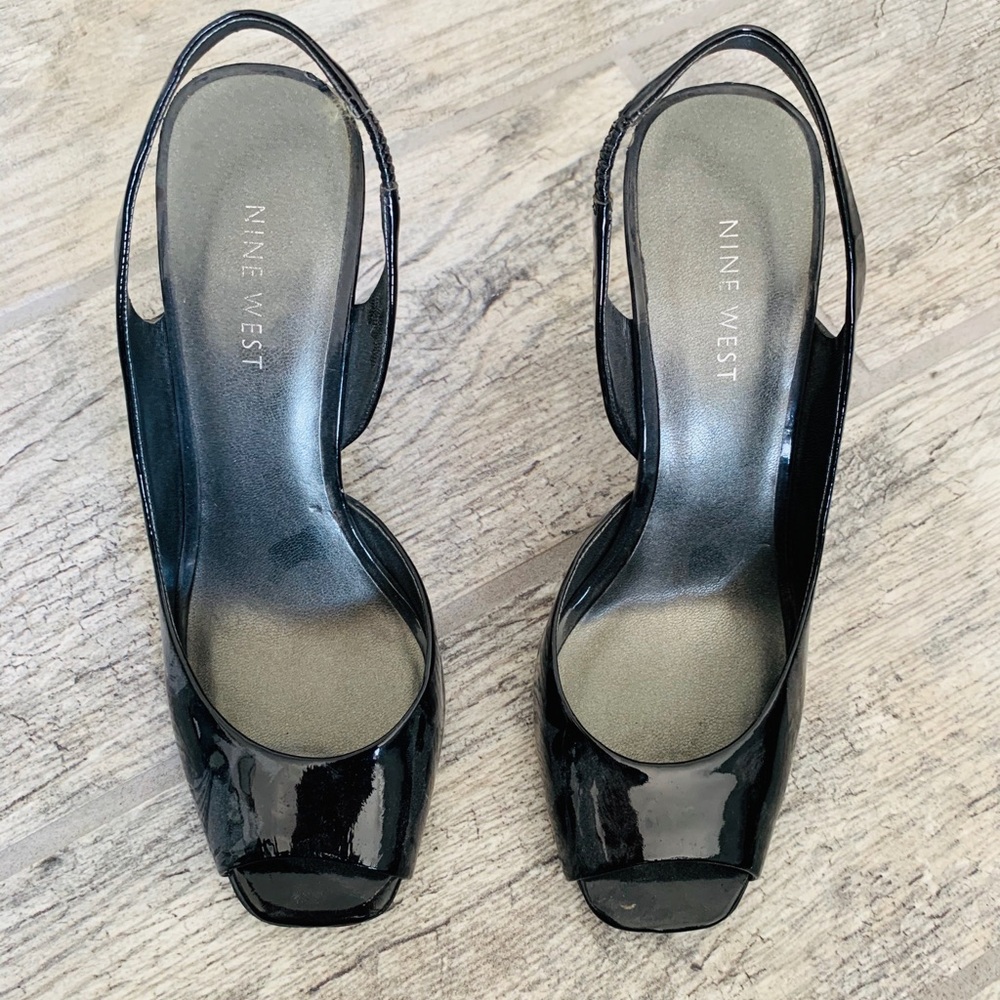 Nine West black heels hardly worn